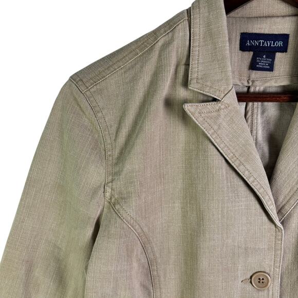 ANN TAYLOR Tan Suit Jacket Womens Size 4 - Picture 5 of 10